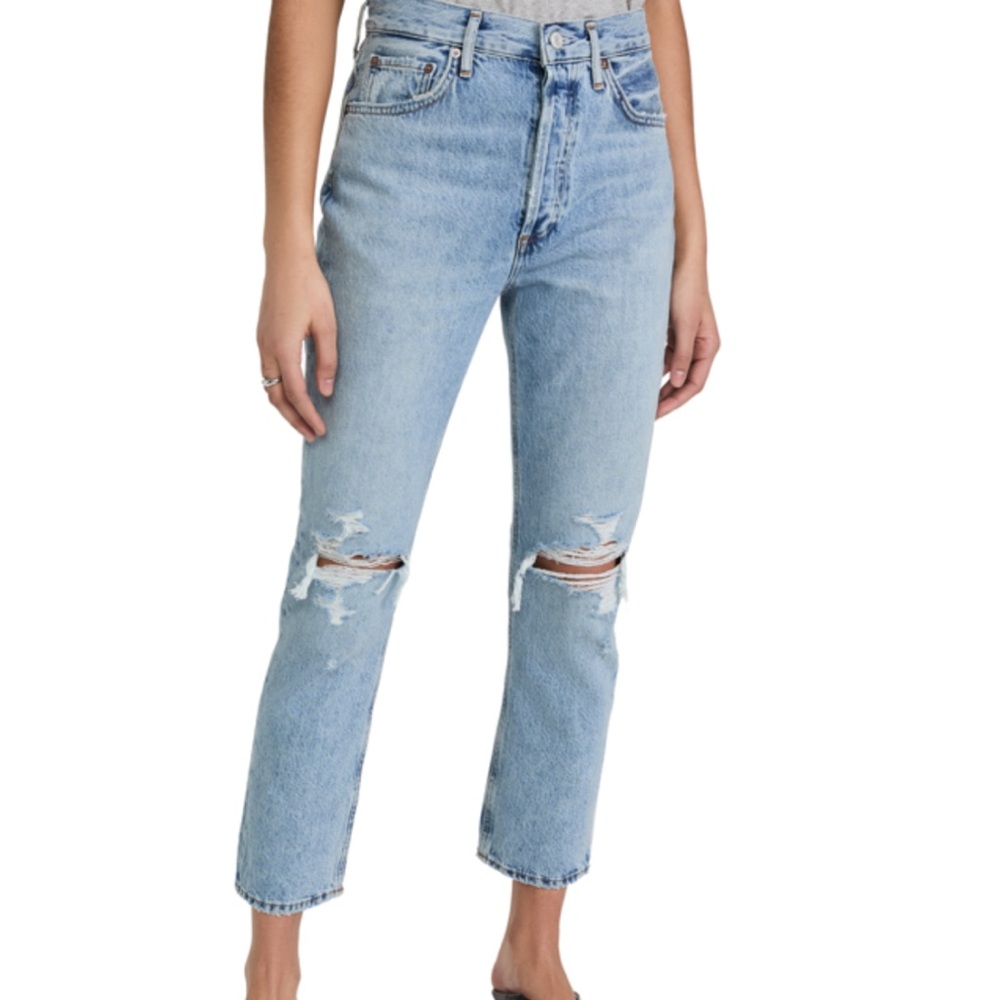 AGOLDE
Riley High-rise Straight Cropped Jeans In Escalate